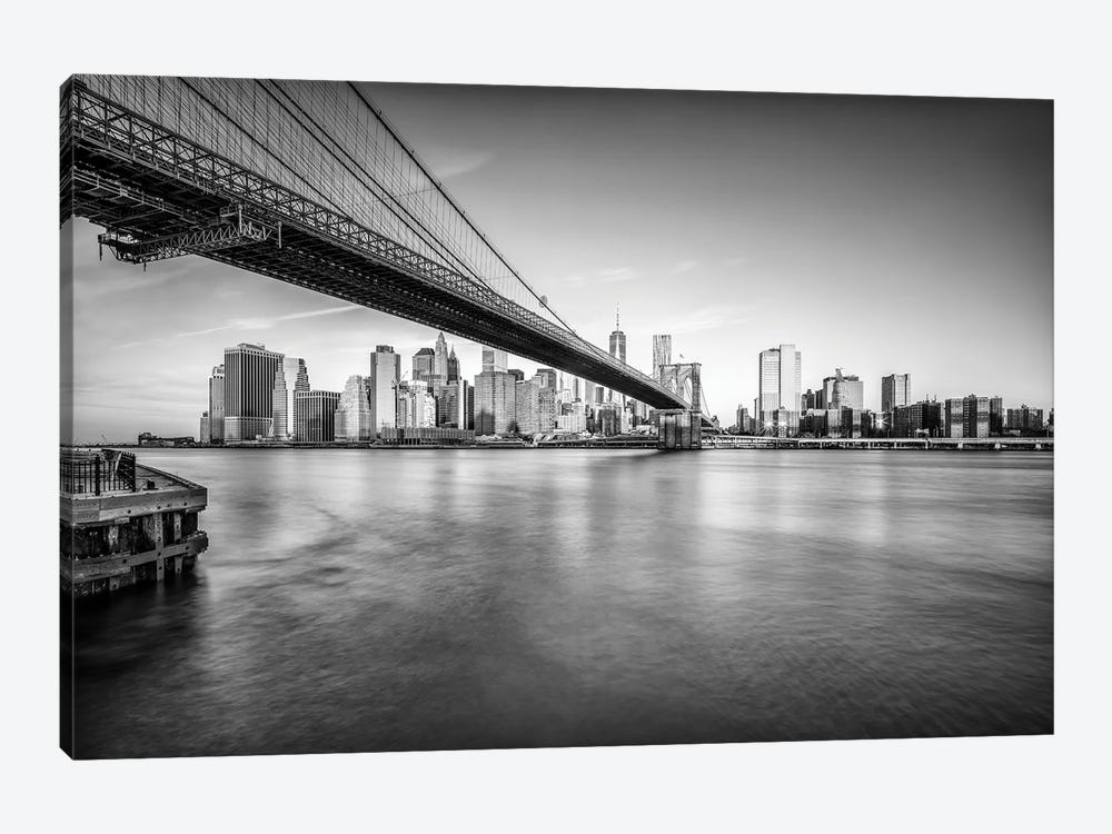 Brooklyn Bridge In Black And White by Jan Becke 1-piece Art Print