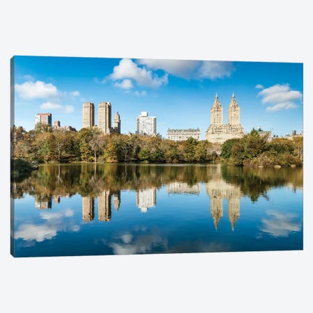 The Lake In Central Park, Midtown Manhattan, New York City Canvas Print #JNB774} by Jan Becke Canvas Art