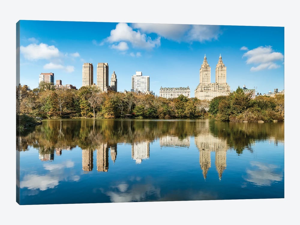The Lake In Central Park, Midtown Manhattan, New York City by Jan Becke 1-piece Canvas Print