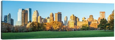 Central Park In Autumn With Manhattan Skyline Canvas Art Print - Central Park