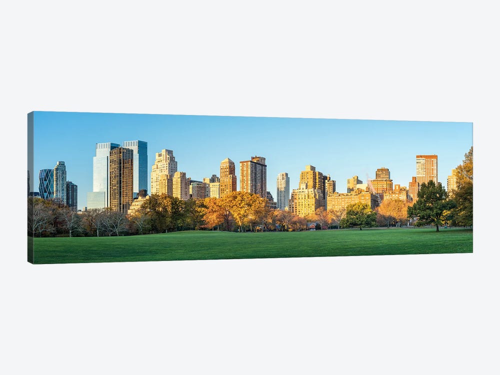 Central Park In Autumn With Manhattan Skyline by Jan Becke 1-piece Canvas Art Print