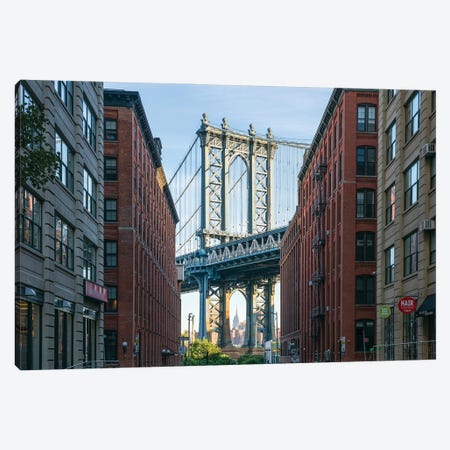 Manhattan Bridge View, Dumbo, Brooklyn, New York City Canvas Print #JNB779} by Jan Becke Art Print