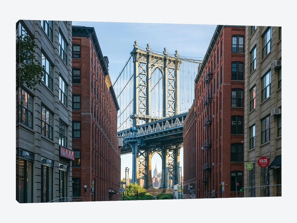 Manhattan Bridge View, Dumbo, Brooklyn, New York City by Jan Becke 1-piece Canvas Artwork
