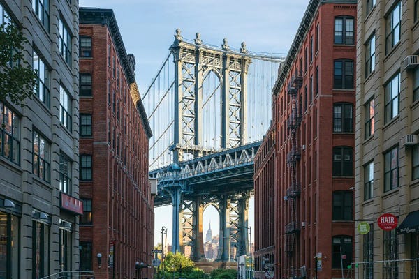 Famous Bridges: Manhattan Bridge View, Dumbo, Brooklyn, New York City by Jan Becke
