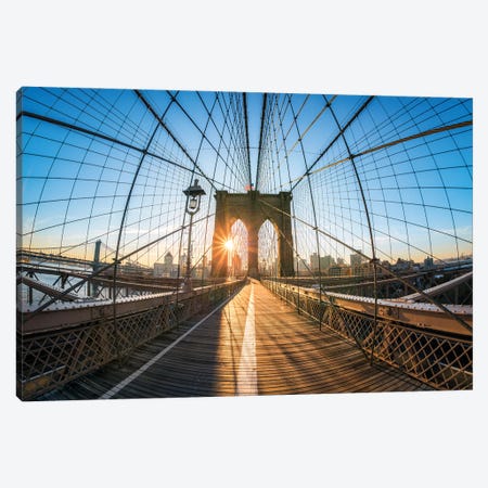 Sunrise At The Brooklyn Bridge, New York City, USA Canvas Print #JNB790} by Jan Becke Art Print