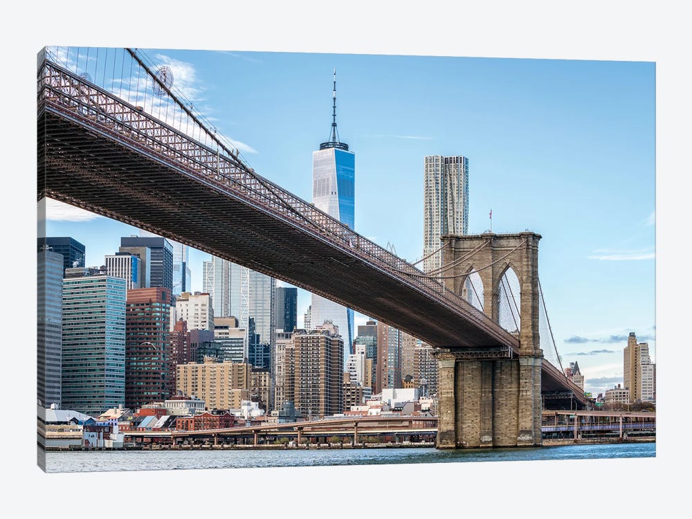 Brooklyn Bridge And One World Trade Center, New York City, USA by Jan Becke 1-piece Canvas Art