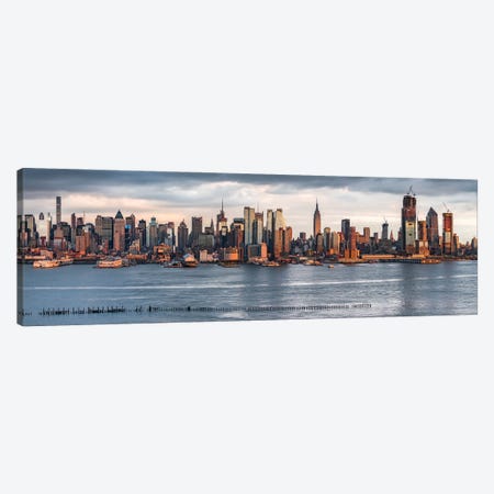New York City Skyline Panorama Along The Hudson River Canvas Print #JNB794} by Jan Becke Canvas Art