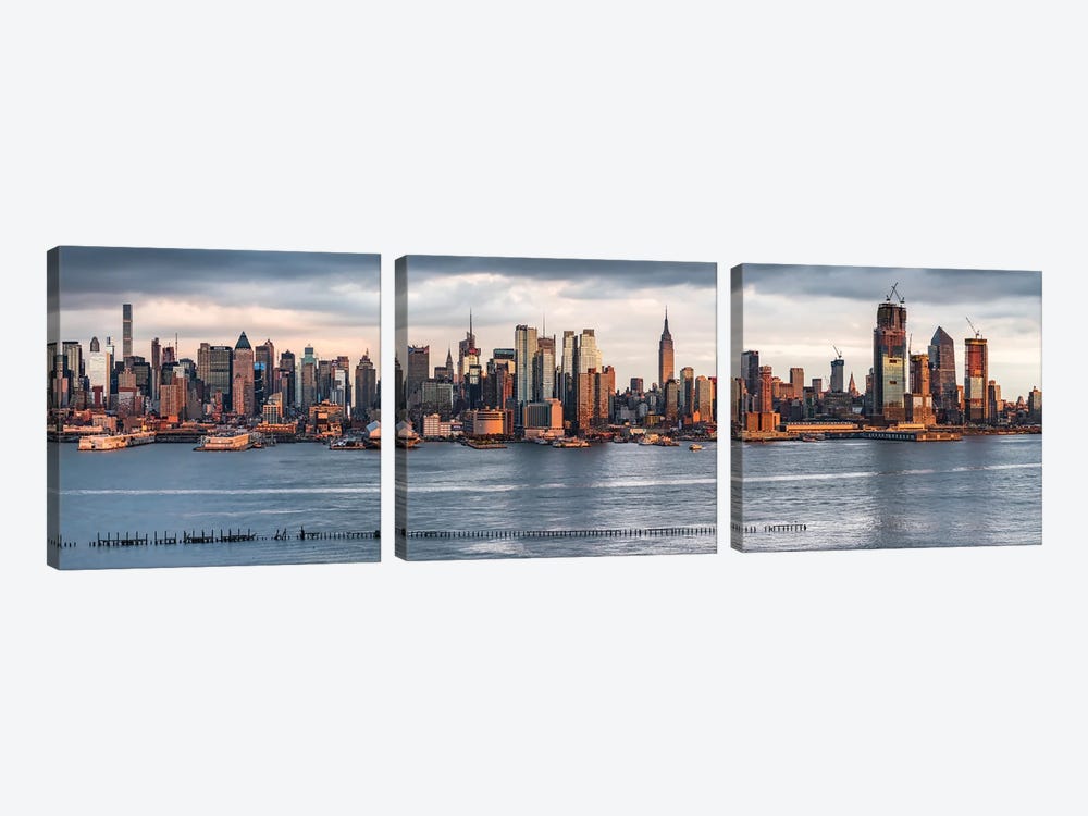 New York City Skyline Panorama Along The Hudson River by Jan Becke 3-piece Art Print