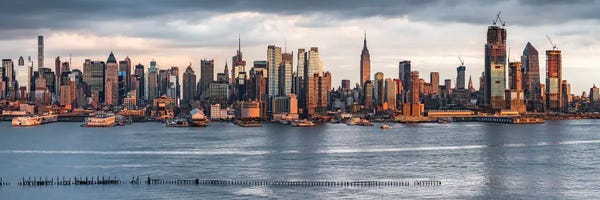 New York City Skylines: New York City Skyline Panorama Along The Hudson River by Jan Becke