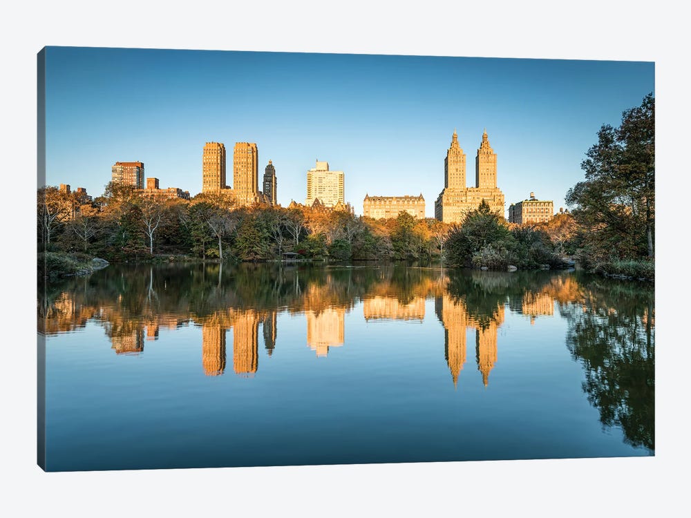 Sunrise At The Lake In Central Park by Jan Becke 1-piece Canvas Print