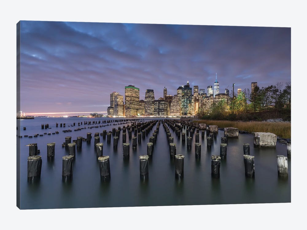 Pier 1 In Brooklyn With The Manhattan Skyline by Jan Becke 1-piece Art Print