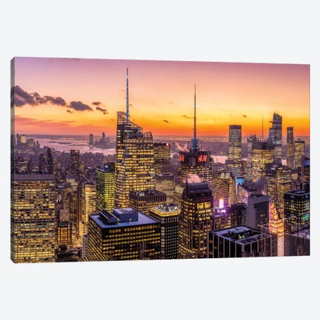 Manhattan Sunset View Canvas Print #JNB801} by Jan Becke Canvas Print