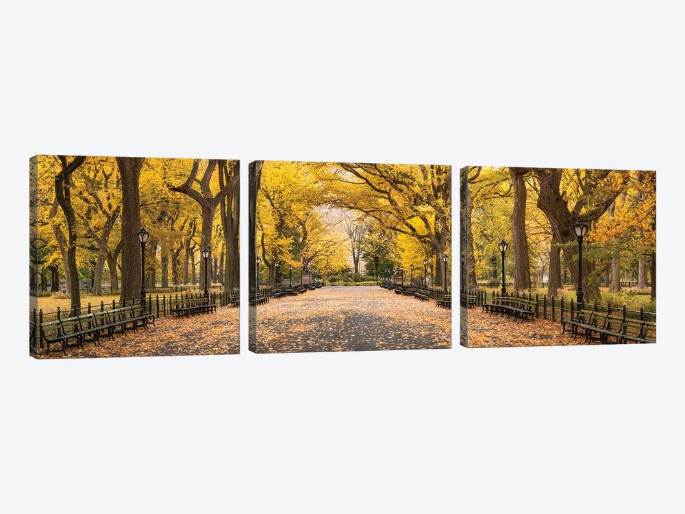 The Mall In Central Park, New York City, USA by Jan Becke 3-piece Canvas Art Print