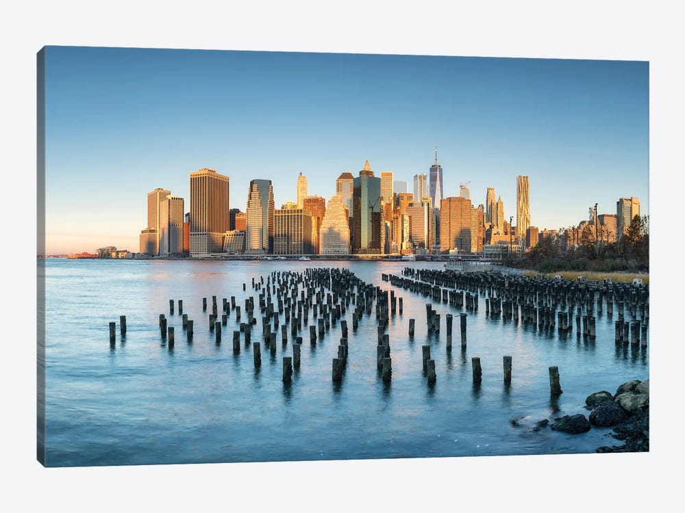 Pier 1 At Brooklyn Bridge Park With View Of The Manhattan Skyline by Jan Becke 1-piece Canvas Artwork