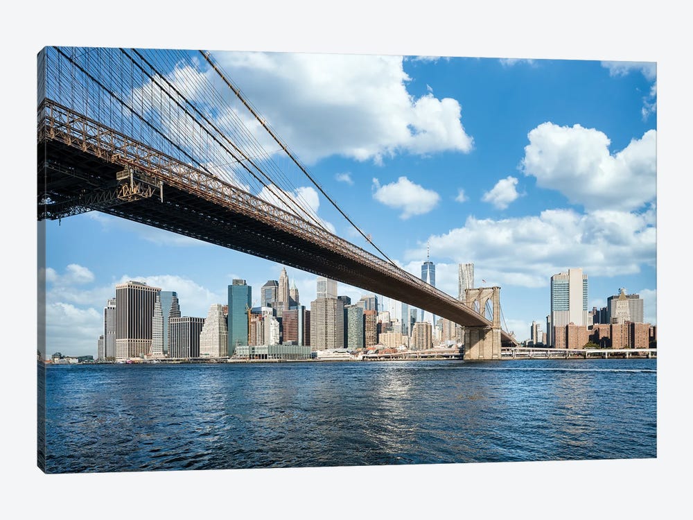 The Brooklyn Bridge Spans Across The East River And Connects Brooklyn With Manhattan by Jan Becke 1-piece Canvas Art