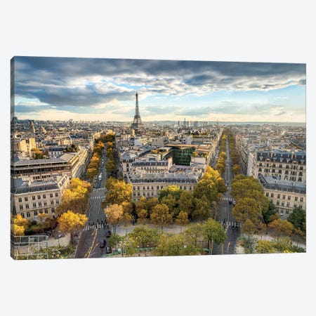 Paris Skyline In Autumn Canvas Print #JNB81} by Jan Becke Canvas Print