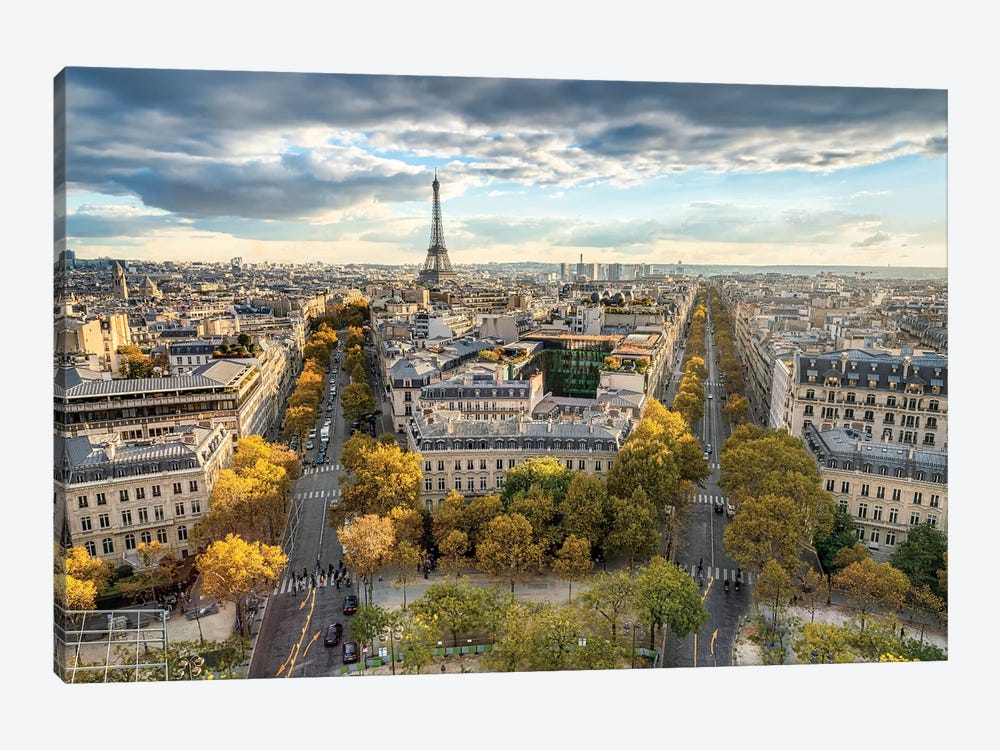 Paris Skyline In Autumn by Jan Becke 1-piece Canvas Art