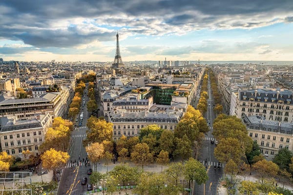 Aerial Photography: Paris Skyline In Autumn by Jan Becke