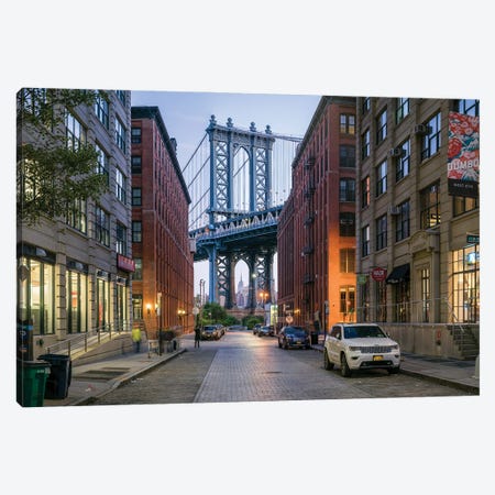 Manhattan Bridge Seen From Dumbo District In Brooklyn, New York City, USA Canvas Print #JNB820} by Jan Becke Canvas Print