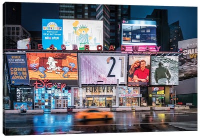 Broadway At Night, New York City, USA Canvas Art Print - Times Square