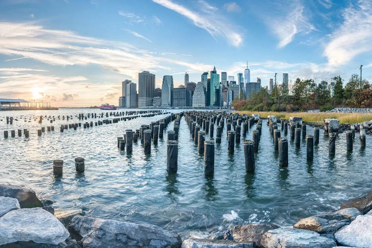 Manhattan Skyline Seen From Pier 1, Brooklyn Bridge Park, New York City