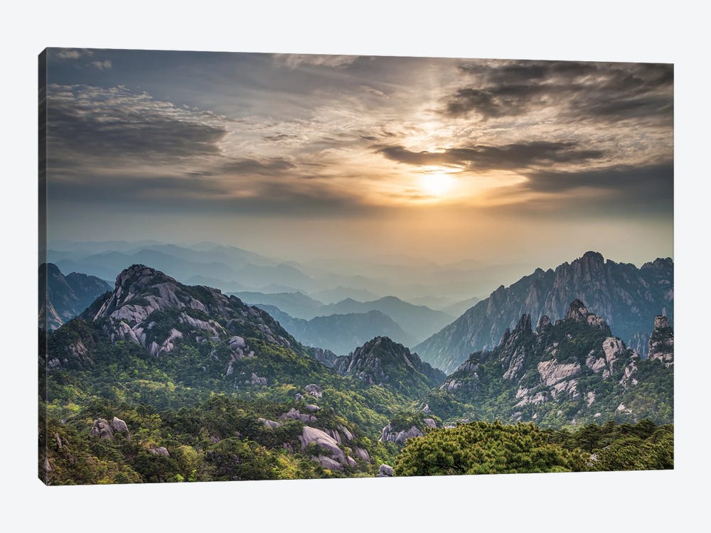 Huangshan Sunrise, Anhui Province, China by Jan Becke 1-piece Canvas Print