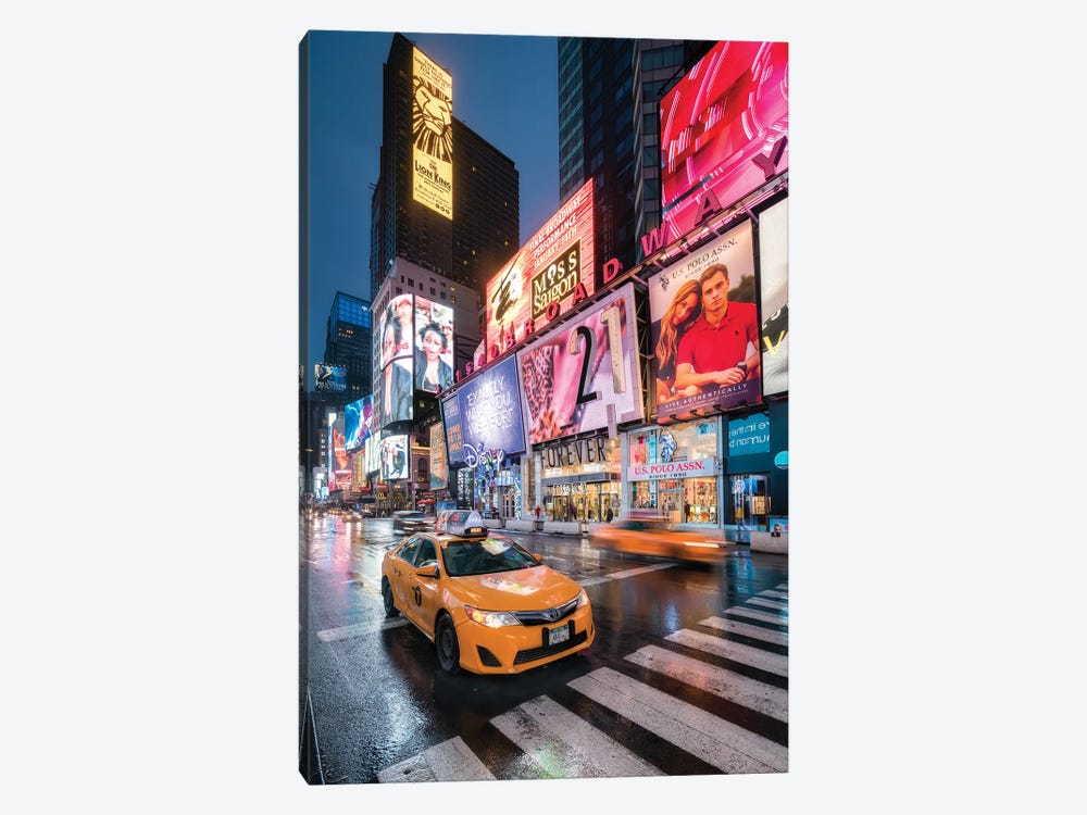 Yellow Cabs At The Broadway, New York City, USA by Jan Becke 1-piece Canvas Art