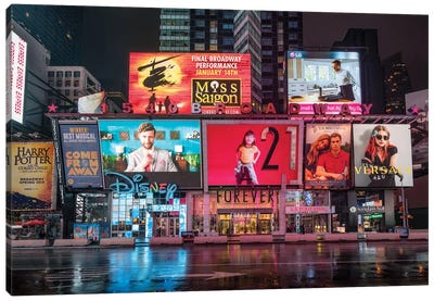 Colourful Giant Billboards Advertise Broadway Hit Musicals, Times Square, New York City, USA Canvas Art Print - Times Square