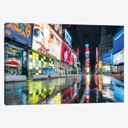 Broadway At Night, Times Square, New York City, USA Canvas Print #JNB828} by Jan Becke Canvas Print