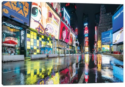 Broadway At Night, Times Square, New York City, USA Canvas Art Print - Times Square