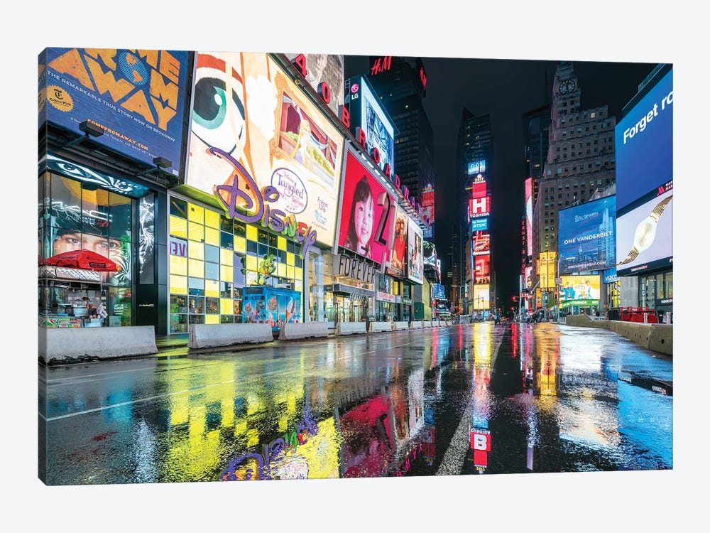 Broadway At Night, Times Square, New York City, USA by Jan Becke 1-piece Canvas Artwork
