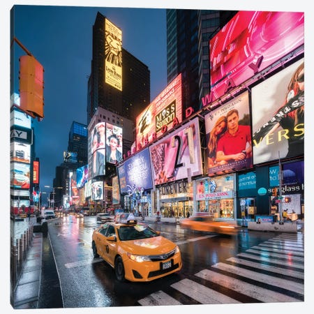 Giant Billboards At Night Near Broadway, Times Square, New York City, USA Canvas Print #JNB829} by Jan Becke Canvas Print
