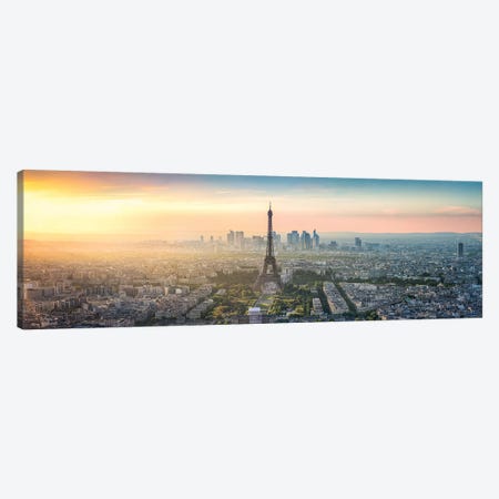 Paris Skyline Panorama With Eiffel Tower Canvas Print #JNB82} by Jan Becke Canvas Print