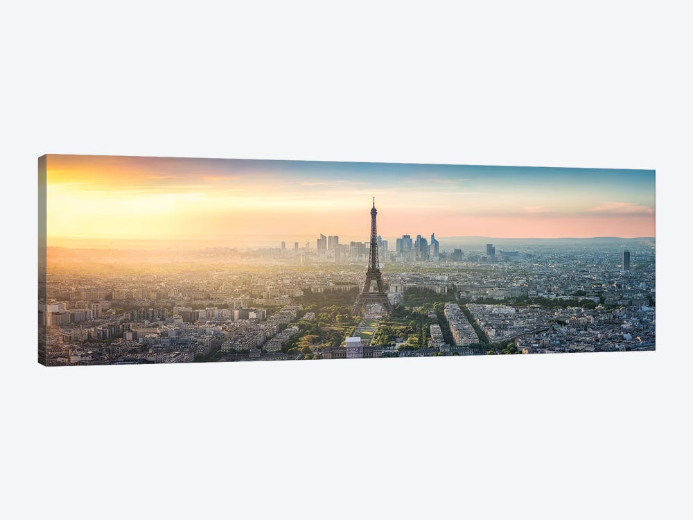 Paris Skyline Panorama With Eiffel Tower by Jan Becke 1-piece Canvas Art Print