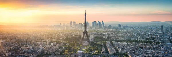 Paris Skyline Panorama With Eiffel Tower