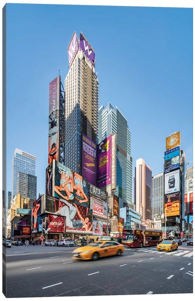 Modern Skyscraper Buildings At Times Square, New York City, USA Canvas Art Print - Manhattan Art