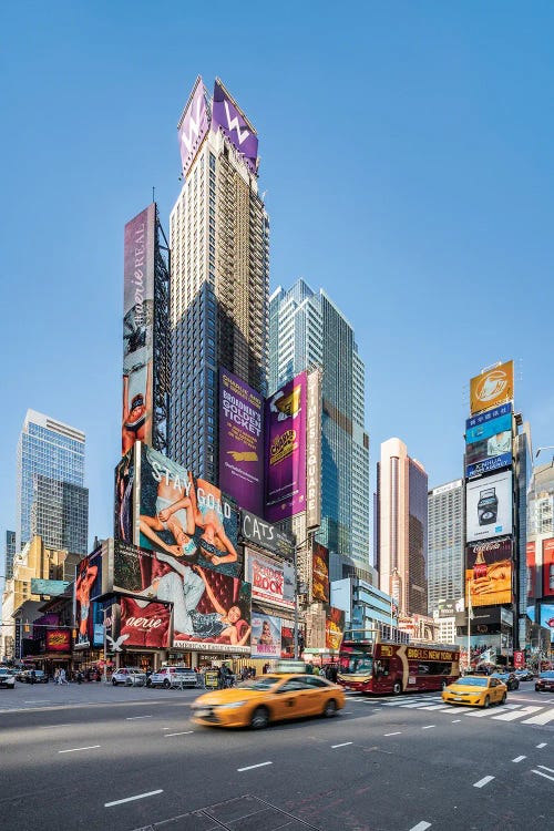 Modern Skyscraper Buildings At Times Square, New York City, USA