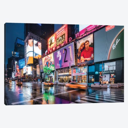 Colorful Billboards At Night At Broadway, Times Square, New York City, USA Canvas Print #JNB832} by Jan Becke Canvas Art
