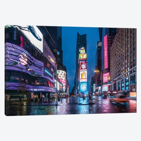 Rainy Night At Times Square, New York City, USA Canvas Print #JNB833} by Jan Becke Canvas Artwork