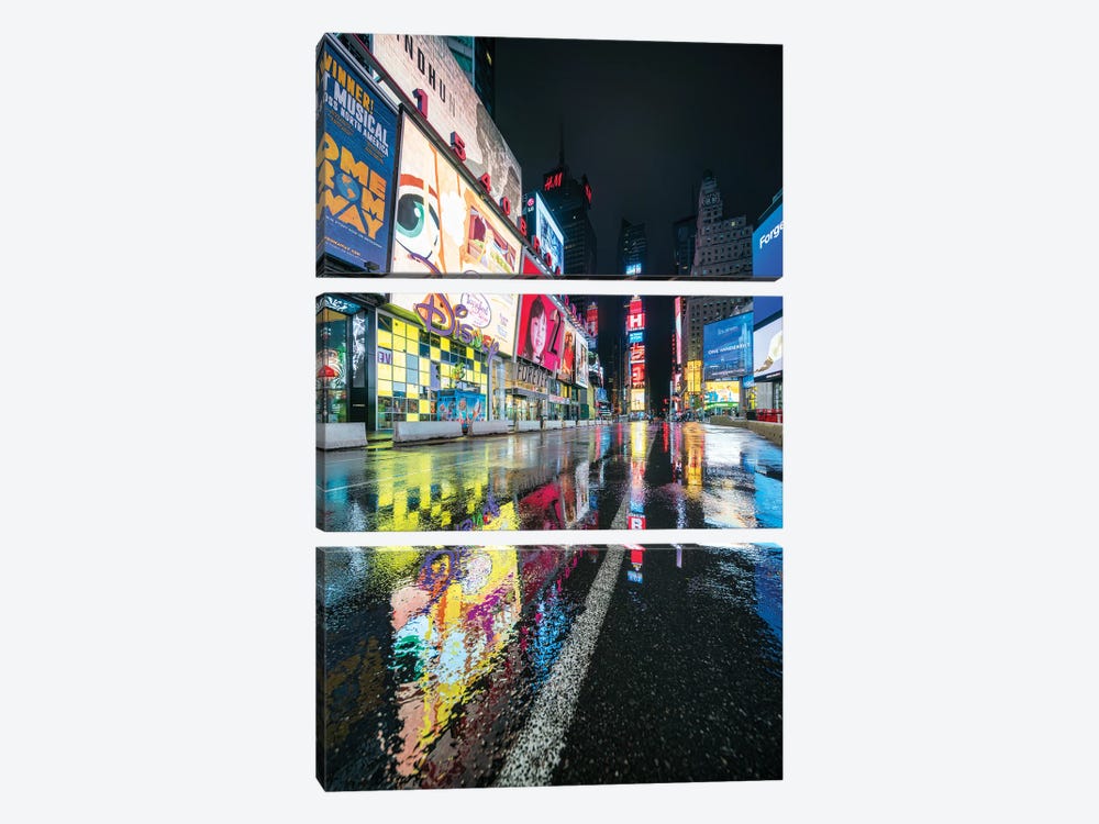 Broadway At Times Square, New York City, USA by Jan Becke 3-piece Canvas Art Print