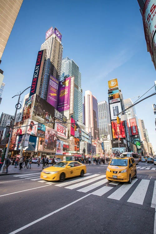 Yellow Cabs At Times Square, New York City, USA