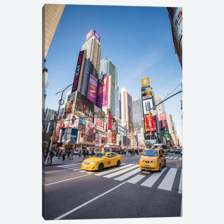 Yellow Cabs At Times Square, New York City, USA Canvas Print #JNB836} by Jan Becke Canvas Print