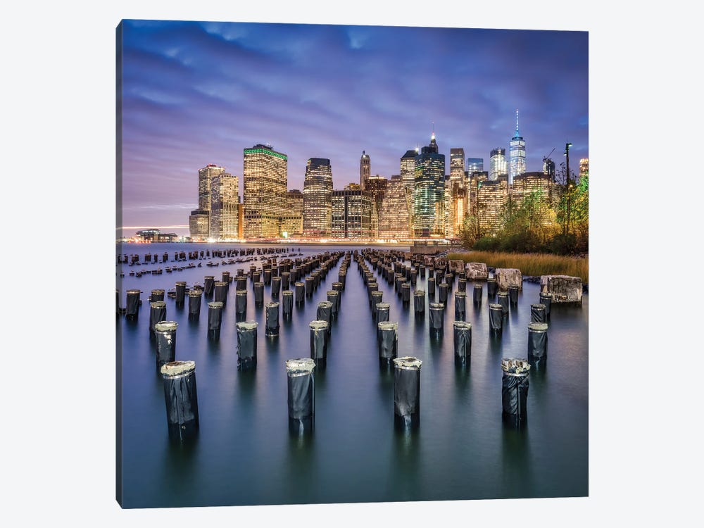 Manhattan Skyline Seen From Pier 1, Brooklyn, New York City, USA by Jan Becke 1-piece Canvas Art Print