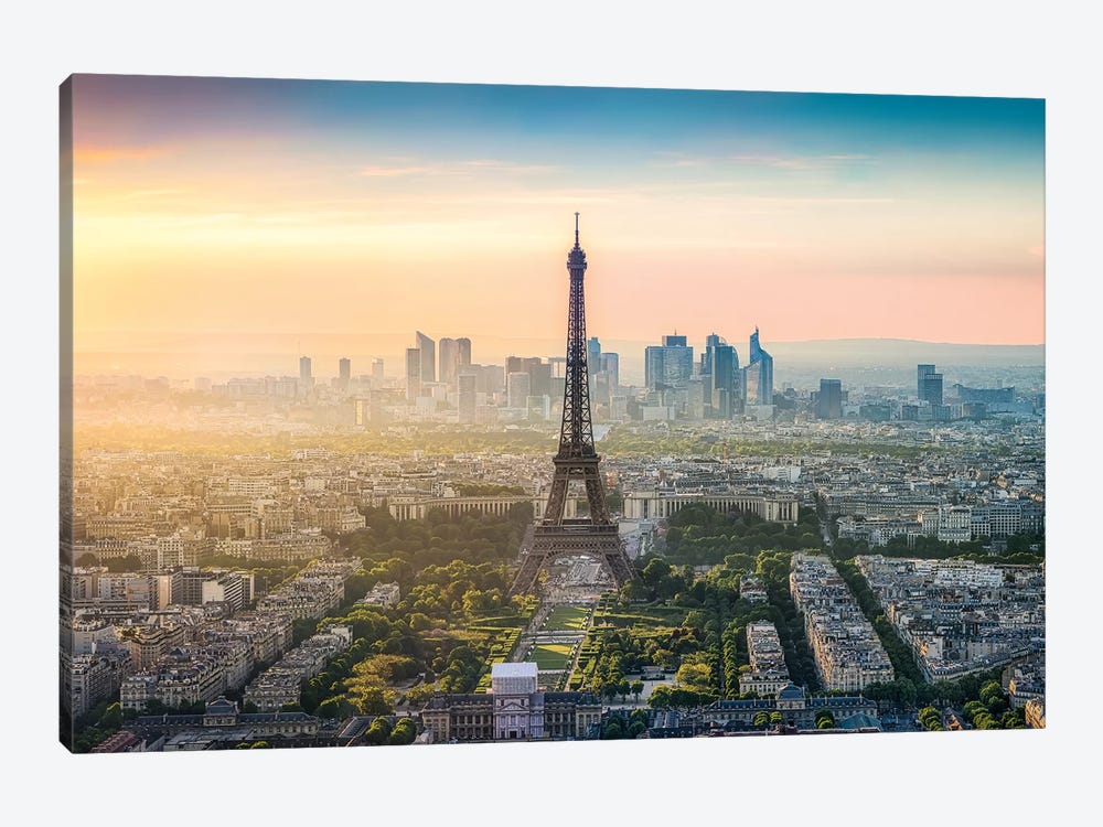 Paris Skyline With Eiffel Tower by Jan Becke 1-piece Canvas Wall Art