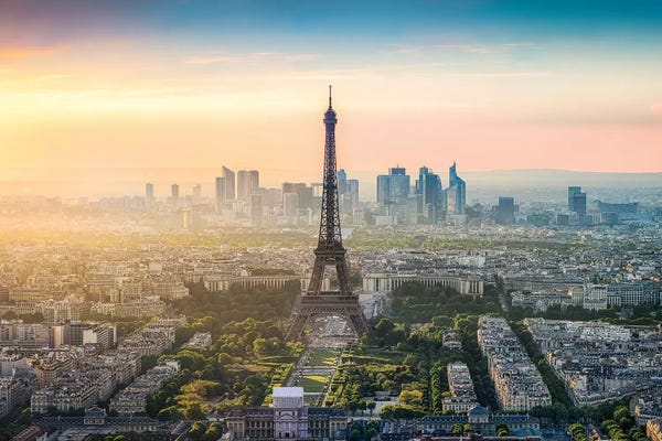 Towers: Paris Skyline With Eiffel Tower by Jan Becke