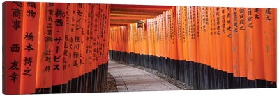Red Torii Gates At The Fushimi Inari Taisha Shrine, Kyoto, Japan Canvas Art Print - Churches & Places of Worship