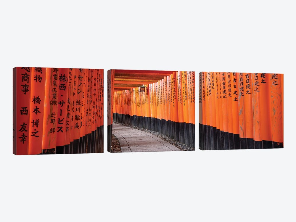 Red Torii Gates At The Fushimi Inari Taisha Shrine, Kyoto, Japan by Jan Becke 3-piece Canvas Artwork