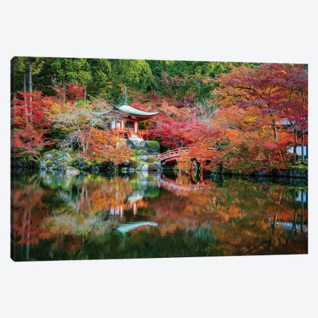 Autumn Leaves At The Daigo-Ji Temple In Kyoto, Japan Canvas Print #JNB844} by Jan Becke Canvas Wall Art