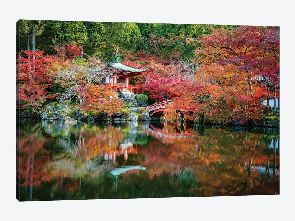 Autumn Leaves At The Daigo-Ji Temple In Kyoto, Japan by Jan Becke 1-piece Canvas Art