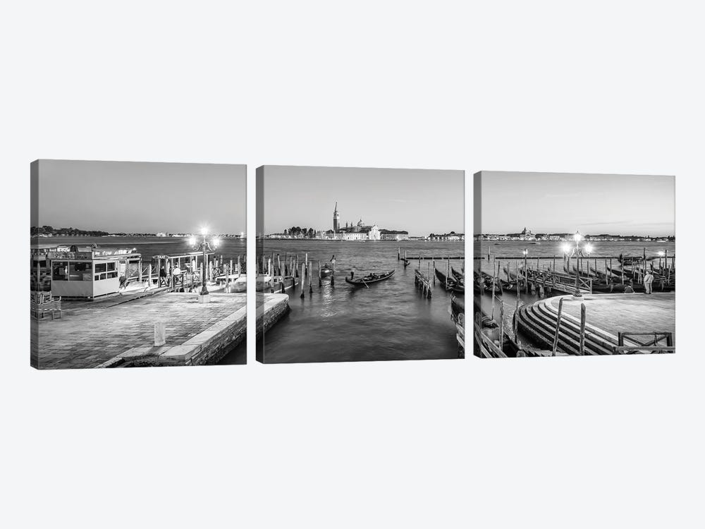 Panoramic View Of San Giorgio Maggiore At Night, Venice, Italy by Jan Becke 3-piece Canvas Print